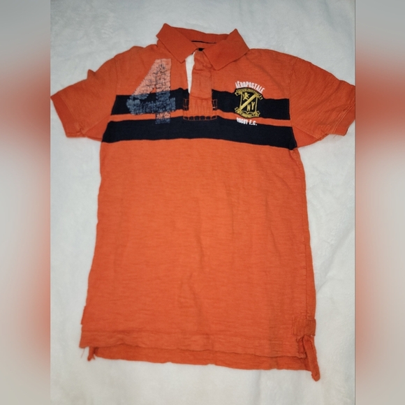 Aeropostale Orange and Black Polo Shirt Classic Style - Picture 1 of 9